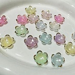 Acrylic Bead Caps, Flower, Mixed Color, 20x4mm, Hole: 1.8mm(FIND-WH0152-622B)