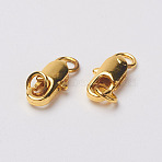 Brass Lobster Claw Clasps, with Jump Rings, Golden, 9x5x3mm, Hole: 3mm(KK-I563-G)