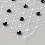 Polyester Mesh Fabric, with Plastic Beads, for DIY Veils Hats Fascinators, White, 250mm(DIY-WH20009-52B)