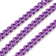 Spray Painted 304 Stainless Steel Curb Chains, with Spool, Unwelded, Blue Violet, 5x3.5x1.6mm(STAS-B067-05B-11)