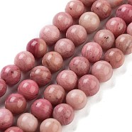 15~16 inch/strand, Round Gemstone Strand, Rhodonite, Size:about 6mm in diameter, about 59pcs/strand, hole: about 0.8mm(GSR6mmC018)