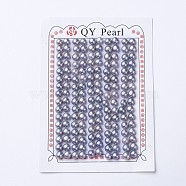Natural Cultured Freshwater Pearl Beads, Dyed, Half Drilled, Round, Slate Blue, 5~5.5x4.5mm, Hole: 0.9mm(PEAR-I004G-01)