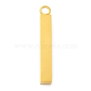 Ion Plating(IP) 304 Stainless Steel Pendants,  Cuboid, Golden, 42x6x6mm, Hole: 4mm(STAS-D110-42G)