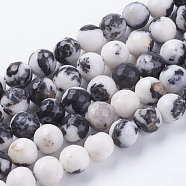 Natural Zebra Jasper Beads Strands, Faceted, Round, Mixed Color, 10mm, Hole: 1mm, about 38pcs/strand, 15.75 inch(G-G542-10mm-16)