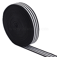 9.4 Yards Flat Elastic Band, For Clothing, Garment Accessories, Black, 25mm(OCOR-NB0001-51)