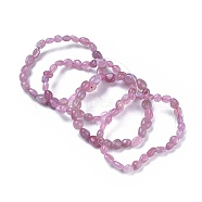 Natural Rose Quartz Bead Stretch Bracelets, Tumbled Stone, Nuggets, 2~2-1/4 inch(5.2~5.6cm), Bead: 7~13x6~10mm(X-BJEW-K213-30)