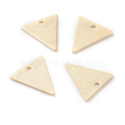 Brass Charms, Triangle, Real 24K Gold Plated, 13x12x0.5mm, Hole: 1.2mm(KK-Y003-19G)