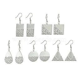 Non-Tarnish 304 Stainless Steel Geometry Dangle Earrings, Mixed Shapes, 44~50x16~22mm(EJEW-JE05565-02)