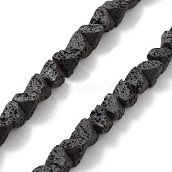 Natural Lava Rock Beads Strands, Frosted, Triangle, 5x6.5~7x6~7mm, Hole: 1mm, about 88pcs/strand, 15.94 inch(40.5cm)(G-H303-C25)