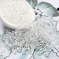 Transparent Glass Beads, Faceted, Bicone, Clear, 2x2mm, Hole: 0.7mm, about 720pcs/bag(EGLA-M030-02A-NA04)