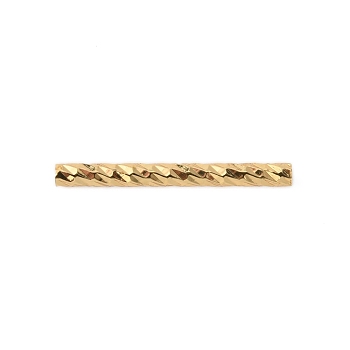 Brass Tube Beads, Textured, Golden, 15x1.5mm, Hole: 0.6mm