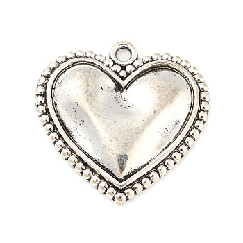 Tibetan Style Alloy Pendants, Antique Silver, Heart, 20.5x21x3mm, Hole: 1.6mm