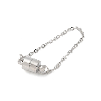 Brass Magnetic Clasps, Cadmium Free & Nickel Free & Lead Free, Link, Platinum, 88x6x6mm