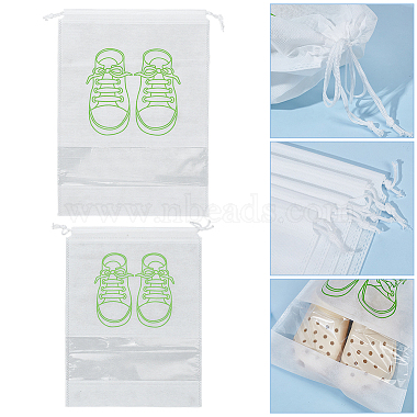 WADORN 10Pcs 2 Sizes Non-Woven Fabric Shoes Storage Drawstring  Bags(ABAG-WR0001-01A)-3