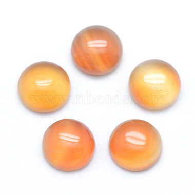 8mm Flat Round Carnelian Cabochons