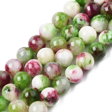6mm Camellia Round White Jade Beads