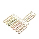 Enamel Evil Eye & Cubic Zirconia Rectangle Link Chain Bracelet(BJEW-C029-02G)-1