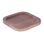 Wood Display Trays for Earrings Rings Bracelets, Square, Coconut Brown, 9.5x9.5x1cm(ODIS-TA0001-11)
