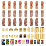 55Pcs Dreadlocks Beads Hair Decorations, Including Cloth Elastic Hair Ties Ponytail Decoration, Resin Column & Alloy European Beads, Mixed Color, 7~27x6.5~18mm(DIY-NB0008-99)