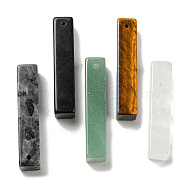 Natural Mixed Gemstone Pendants, Rectangle Charms, 38~41x7.5~8x7.5~8mm, Hole: 1.5mm(G-M417-02)