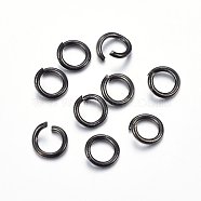 304 Stainless Steel Open Jump Rings, Electrophoresis Black, 17 Gauge, 8x1.2mm, Inner Diameter: 6mm(STAS-H467-03B-8MM)