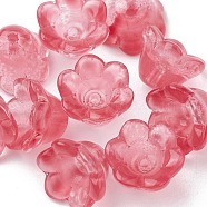 Transparent Glass Beads, Flower, Indian Red, 11~12x7.5~8mm, Hole: 1.4mm(LAMP-FS0001-09E)