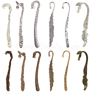 Tibetan Style Alloy Bookmarks Findings, Mixed Shapes, Mixed Color, 120x22x2.5mm, Hole: 3mm(PALLOY-SC0002-02)