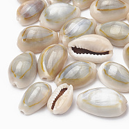 Cowrie Shell Beads, Seashell Color, 12~17x7~11x5~8mm, about 1150pcs/500g(SSHEL-T004-05)