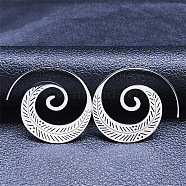 304 Stainless Steel Pendants Earrings, Vortex, Stainless Steel Color, 37x34.5mm(EJEW-B042-09P)