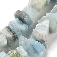 Raw Rough Natural Aquamarine Beads Strands, Nuggets, 9~17x7~16x8~14mm, Hole: 0.9mm, about 21~25pcs/strand, 7.09''~7.87''(18~20cm)(G-P528-A04-01)