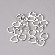 Tibetan Style Linking Rings, Heart, Cadmium Free & Lead Free, Antique Silver, 10x10x1mm(TIBEB-A123076-AS-LF)