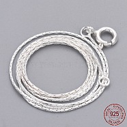 925 Sterling Silver Neckless, with 925 Stamp, Silver, 18.7 inch(47.5cm)(STER-Q185-02)