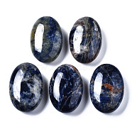 Natural Sodalite Oval Palm Stone, Reiki Healing Pocket Stone for Anxiety Stress Relief Therapy, 59.5~60.5x40x20.5mm(G-T132-044)