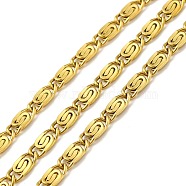 Ion Plating(IP) 304 Stainless Steel Lumachina Chains, Unwelded, with Spool, Golden, 7x3x1mm(CHS-C013-02A-G)