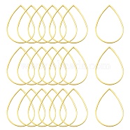 Brass Linking Rings, teardrop, Golden Color, about 17mm wide, 25mm long, 1mm thick(X-EC03117x25mm-G)