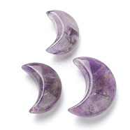 Natural Amethyst Beads, No Hole/Undrilled, for Wire Wrapped Pendant Making, Moon, 17~29x12~23x8~10mm(G-M370-02)