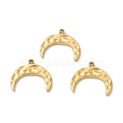 Ion Plating 304 Stainless Steel Pendants, Moon, Golden, 15x16.5x1.5mm, Hole: 1.2mm(STAS-H165-18G)