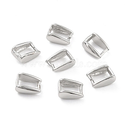 925 Sterling Silver Snap on Bails, Rectangle, Platinum, 8x6x3mm, Inner Diameter: 4x6mm, Pin: 0.8mm(STER-Z001-016A-P)
