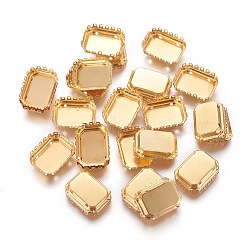 Stainless Steel Cabochon Settings, Rectangle Octagon, Golden, 19x14x6mm, Hole: 1.2mm, Tray: 15.4x10.5mm(STAS-L229-16A)