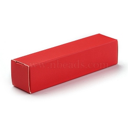 Foldable Kraft Paper Box, for Lipstick Packaging, Rectangle, Crimson, 14.5x4x0.15cm(CON-K008-B-06)