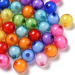 Transparent Acrylic Beads, Bead in Bead, Round, Mixed Color, 12mm, Hole: 2mm, about 580pcs/500g(TACR-S092-12mm-M)