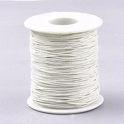 Waxed Cotton Thread Cords, Macrame Artisan String for Jewelry Making, Old Lace, 1mm, about 100yards/roll(YC-R003-1.0mm-102)