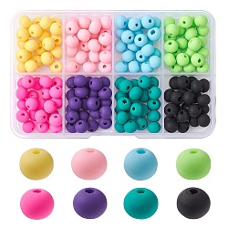 176Pcs 8 Colors Handmade Polymer Clay Beads, for DIY Jewelry Crafts Supplies, Round, Mixed Color, 7x5.5mm, Hole: 1.6mm, 22pcs/color(CLAY-YW0001-81)