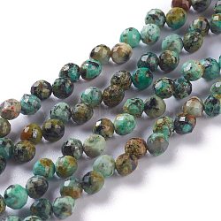 Natural African Turquoise(Jasper)  Beads Strands, Top Drilled, Faceted, Teardrop, 4~5mm, Hole: 0.9mm, about 86pcs/strand, 16.54 inch(42cm)(G-H243-10)