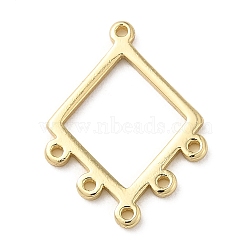 Brass Chandelier Component Links, Connector, Golden, Rhombus, 19x14x1mm, Hole: 1mm(KK-H450-02C-G)