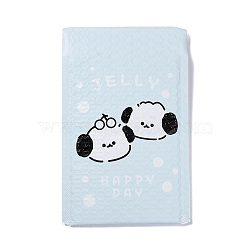 Rectangle Matte Film Package Bags, Bubble Mailer, Puppy Print Padded Envelopes, Light Blue, Dog, 24x15x0.5cm(OPC-K002-02A)