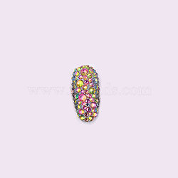 Glass Rhinestone Flat Back Cabochons, Back Plated, Faceted, Half Round, Colorful, 2.7~2.8x1mm, about 1440pcs/bag(RGLA-S002-10SS-42)