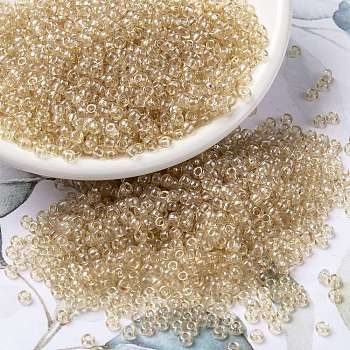 MIYUKI Round Rocailles Beads, Japanese Seed Beads, 8/0, (RR161) Transparent Camel, 3mm, Hole: 1mm, about 422~455pcs/10g