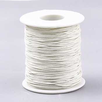 Waxed Cotton Thread Cords, Light Goldenrod Yellow, 1mm, about 100yards/roll(300 feet/roll)