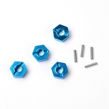 Aluminum Alloy Hexagonal Connector Tool, with Iron Accessories, Deep Sky Blue, 1.35x1.2x0.5cm
